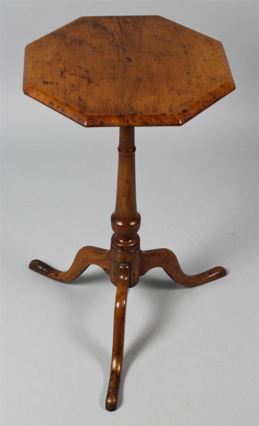 Appraisal: FEDERAL MAPLE CANDLESTAND ALONG WITH A THREE LEGGED TABLE the