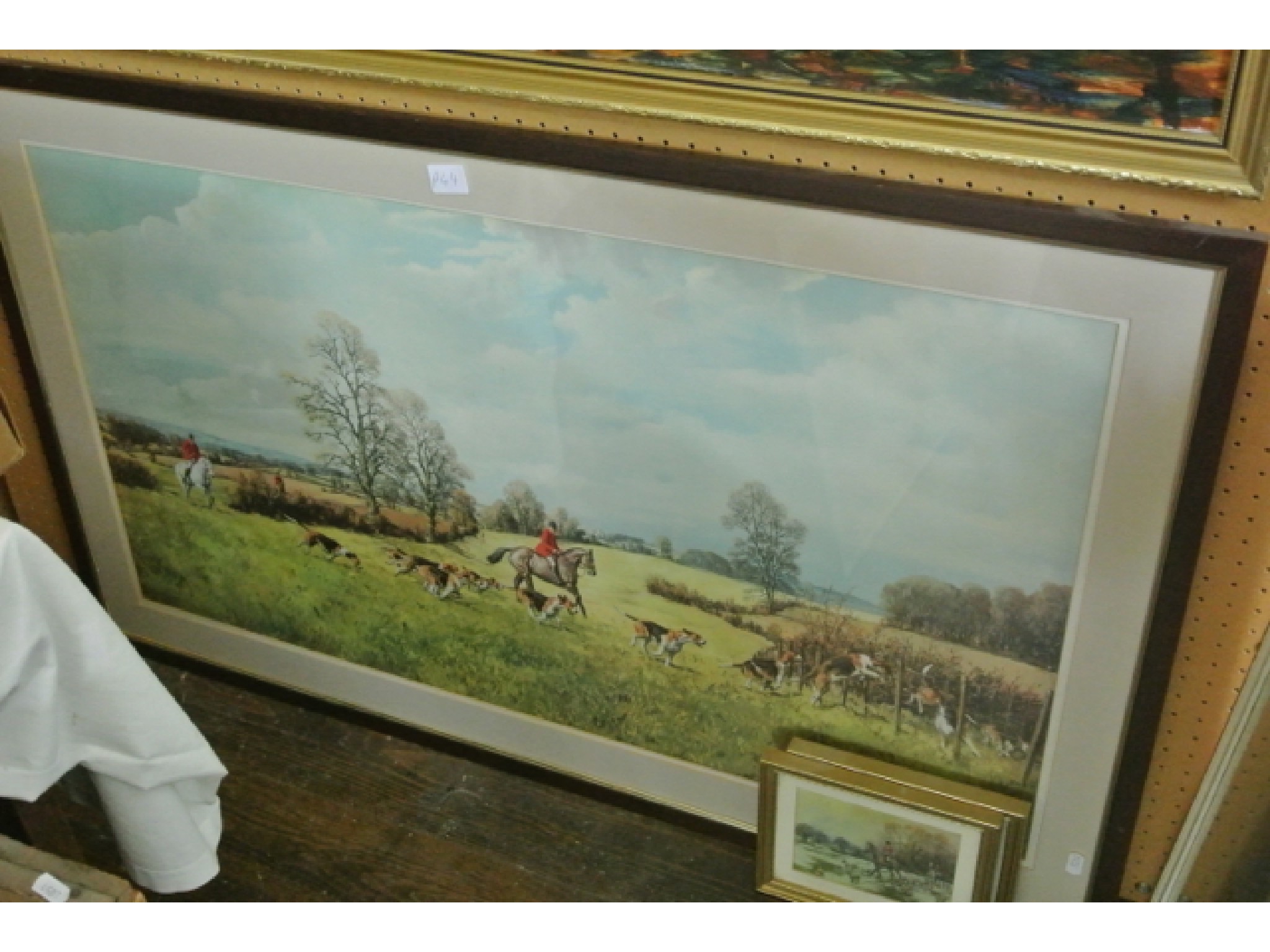 Appraisal: A colour print of a hunting scene x cm a