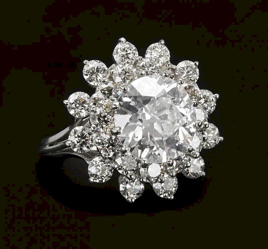 Appraisal: Platinum ct diamond ring GIA Platinum and diamond setting featuring