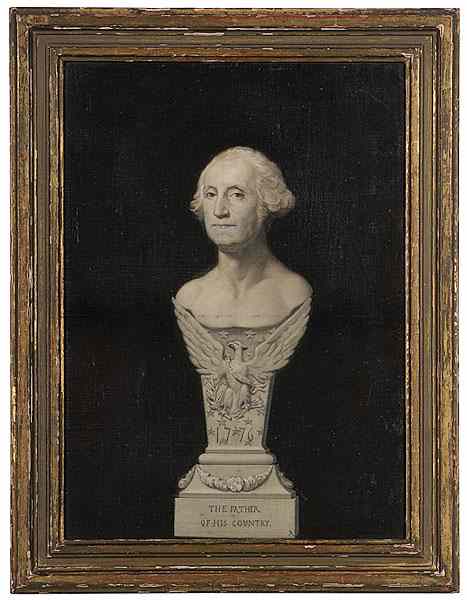 Appraisal: Joseph Richomme George Washington Grisaille Portrait Oil on Canvas Joseph