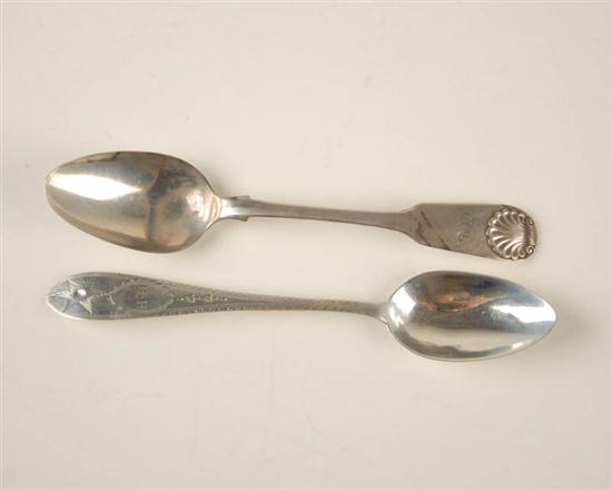 Appraisal: Two British Sterling Teaspoons one with Edinburgh date marks for