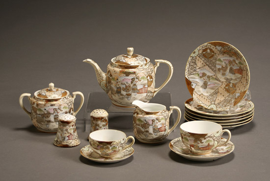 Appraisal: Royal Satsuma Nippon Twenty Four-Piece Assembled Dessert Set Each with