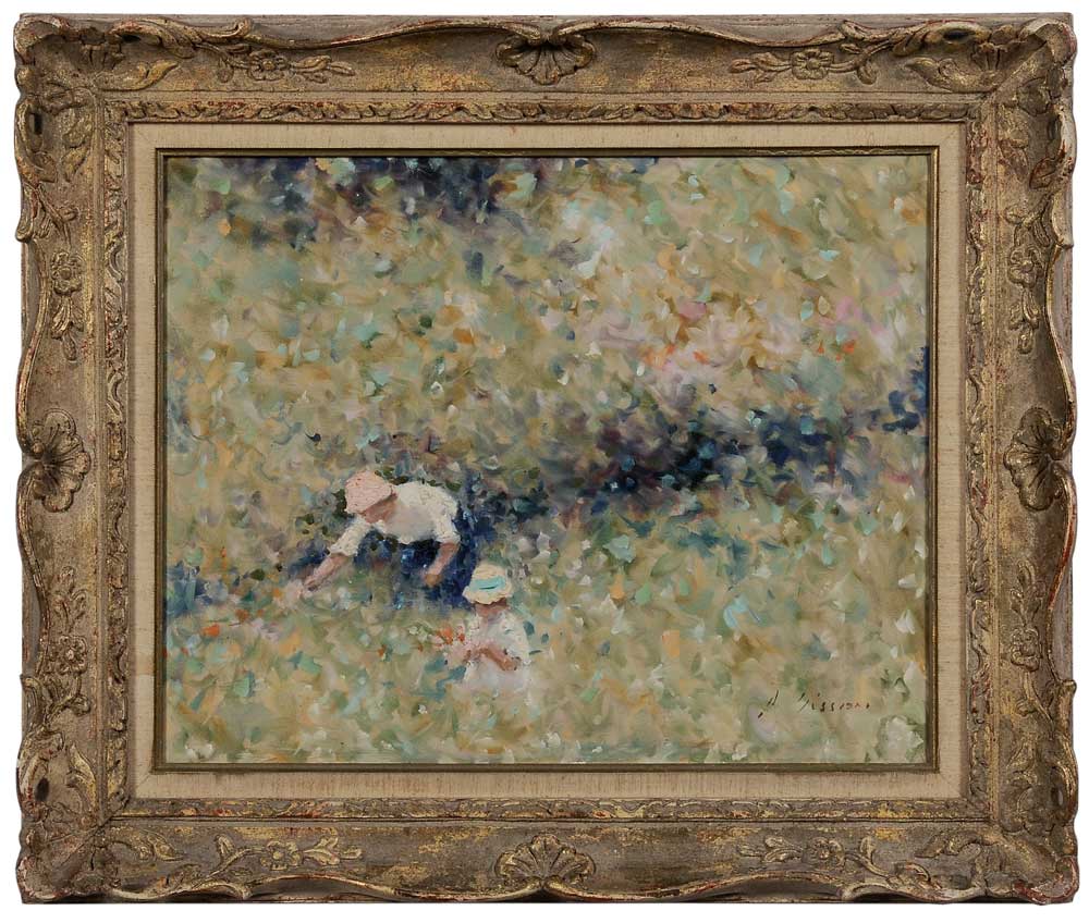 Appraisal: Andre Gisson American - Figures Picking Flowers signed lower right