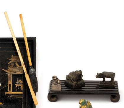 Appraisal: Two Chinese elephant ivory brushes th th century Both of