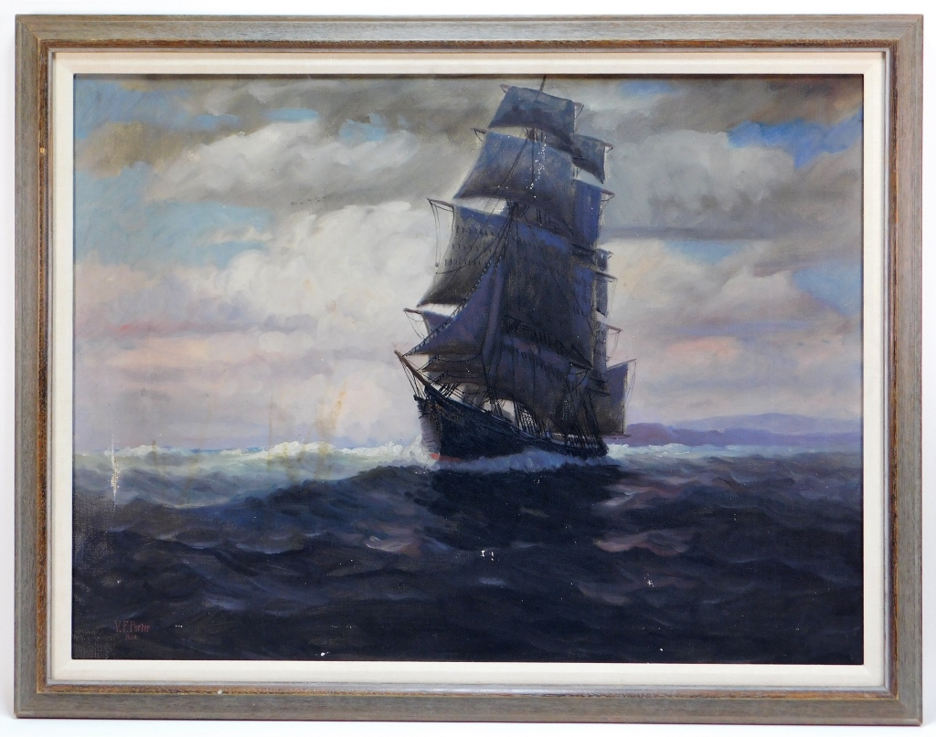 Appraisal: VIVIAN PORTER IMPRESSIONIST MARITIME PAINTING Massachusetts - Depicts a large