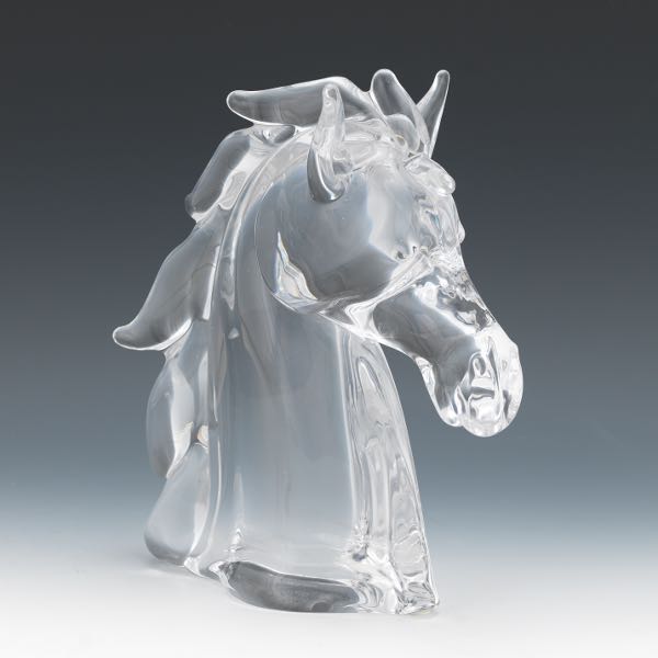 Appraisal: CRYSTAL VILEA HORSE HEAD x Crystal horse head signed Vilea