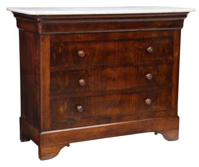 Appraisal: French Louis Philippe period marble-top commode mid th c ogee