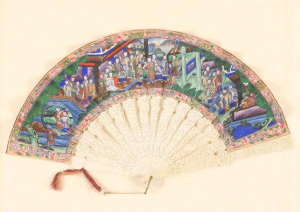 Appraisal: Fan features Asian figures in various settings t x w