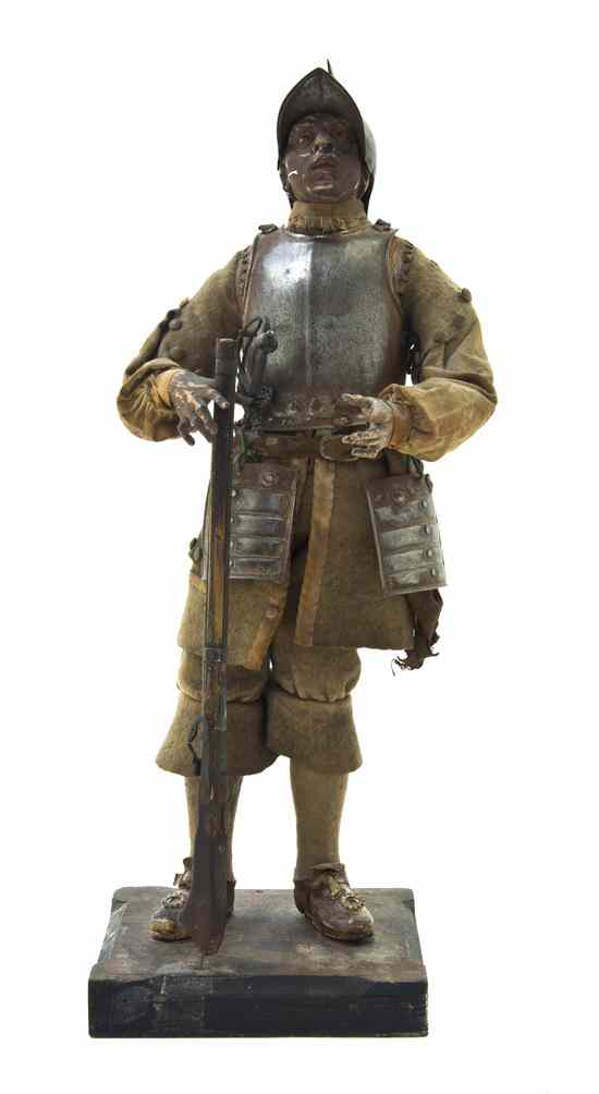 Appraisal: A French Carved Wood Military Figure late th early th