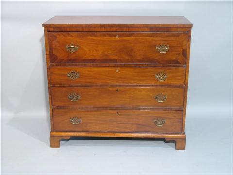 Appraisal: AMERICAN FEDERAL CHERRY AND MAHOGANY BUTLER'S DESK The rectangular top