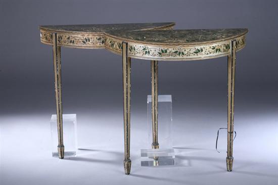 Appraisal: PAIR PAINTED NEOCLASSICAL STYLE CONSOLE TABLES early th century With