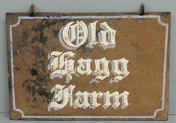 Appraisal: Wrought iron hanging sign Old Gagg Farm x