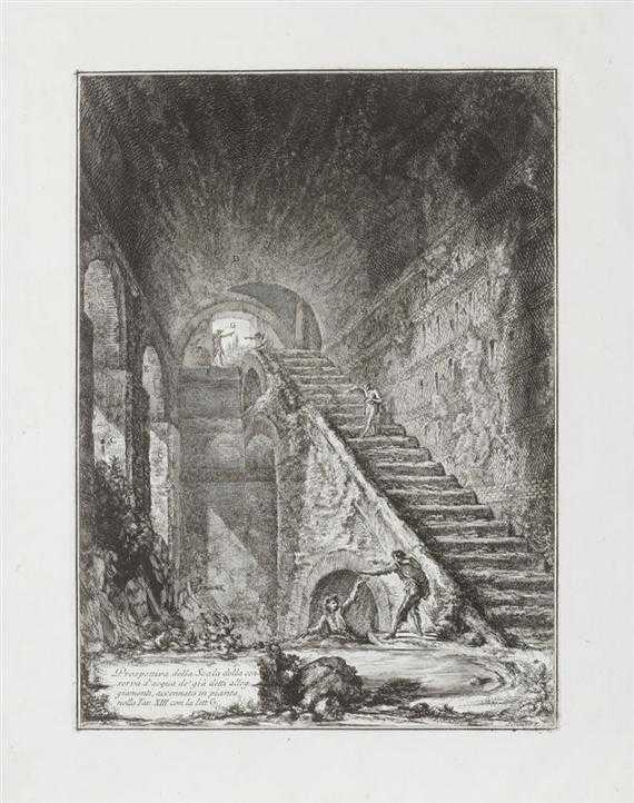 Appraisal: PIRANESI GIOVANNI BATISTA Mogliano - Rome Prospettiva della Scala della