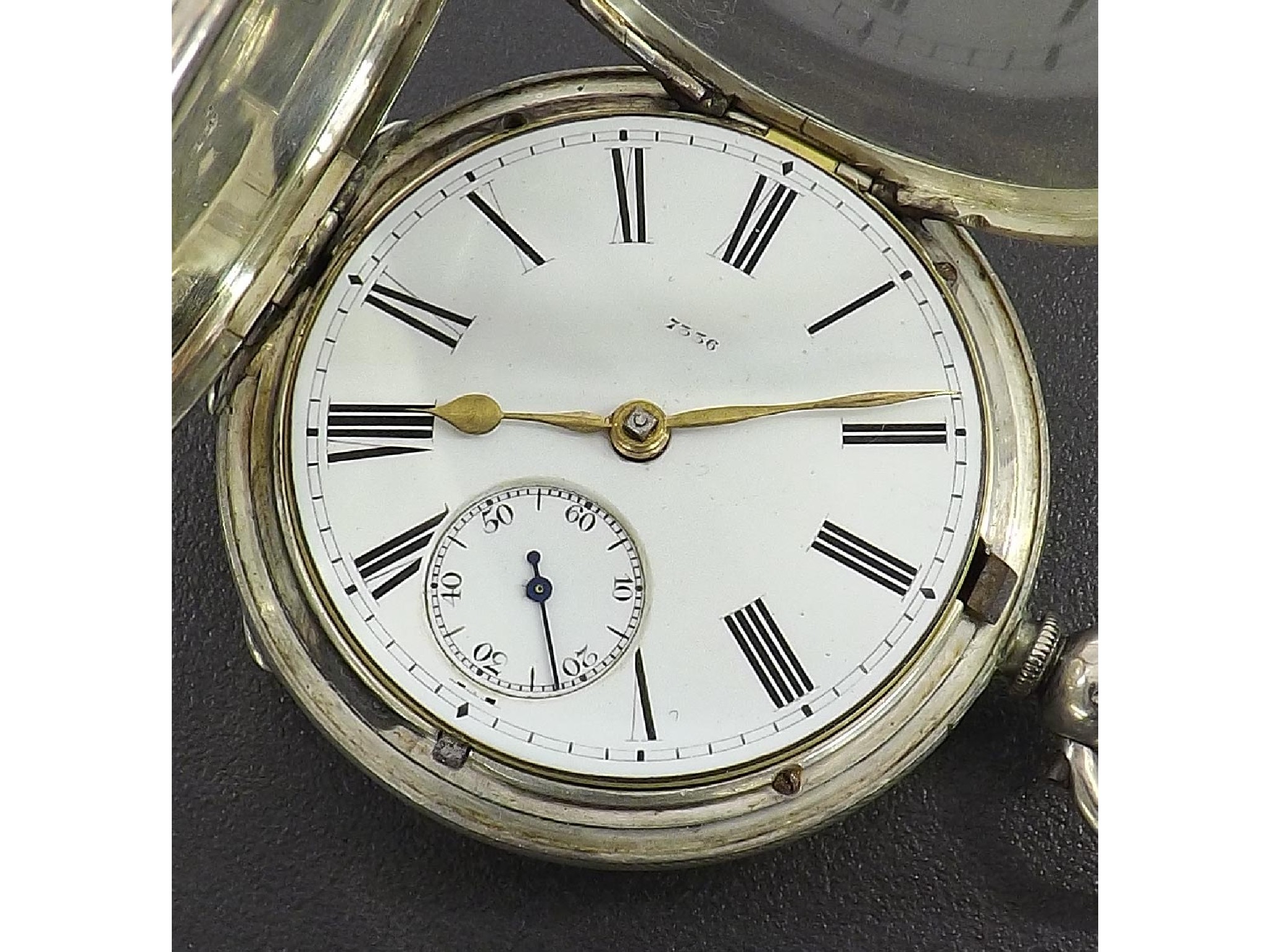 Appraisal: Silver fusee lever hunter pocket watch London unsigned movement no