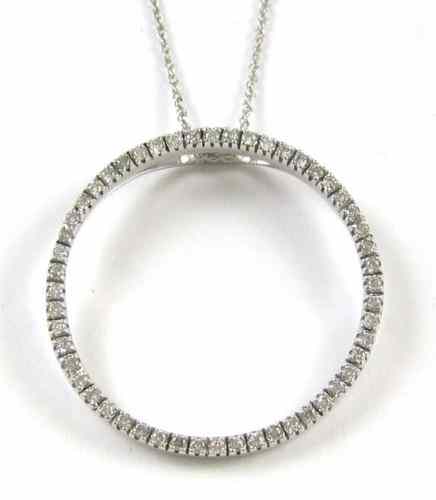 Appraisal: DIAMOND AND WHITE GOLD PENDANT NECKLACE suspended on an inch