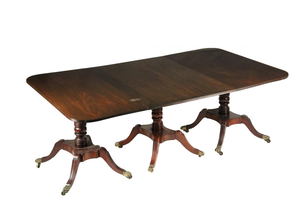 Appraisal: BANQUET TABLE - Three-Part Federal Period Mahogany Table circa probably