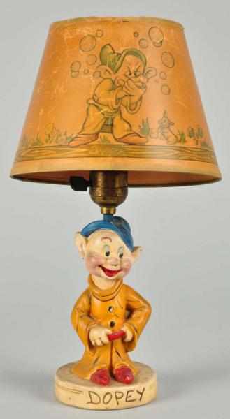 Appraisal: Walt Disney Modeware Dopey Night Lamp Shade Description Nice Walt