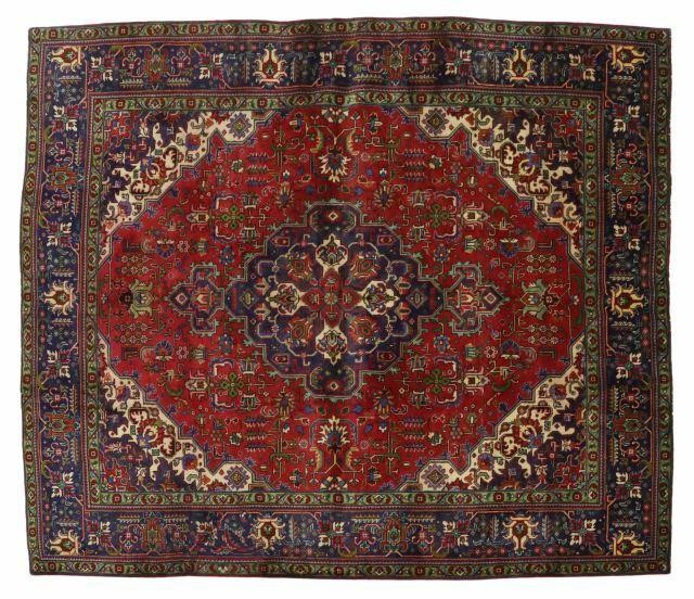 Appraisal: Hand-tied Persian Tabriz rug approx ' l ' w