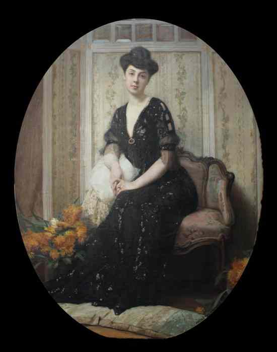 Appraisal: Jules Marie Auguste Leroux - oil on canvas Portrait of