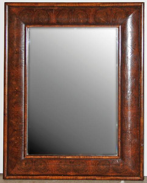 Appraisal: A William amp Mary style walnut mirror th century height