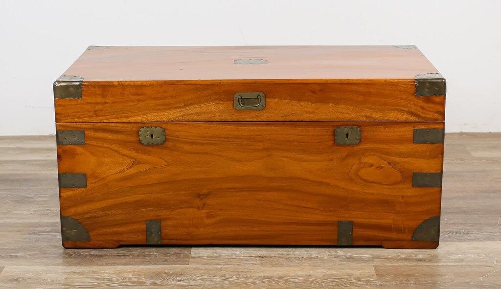 Appraisal: English campaign trunk th century Camphor wood and brass bound