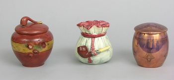 Appraisal: A Lot of Three Tobacco Jars Comprised of A glazed