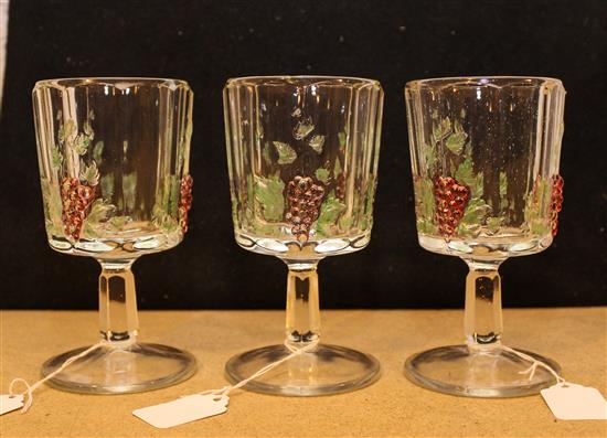 Appraisal: Sale Lot A Set of Thirteen Wine Glasses with grape