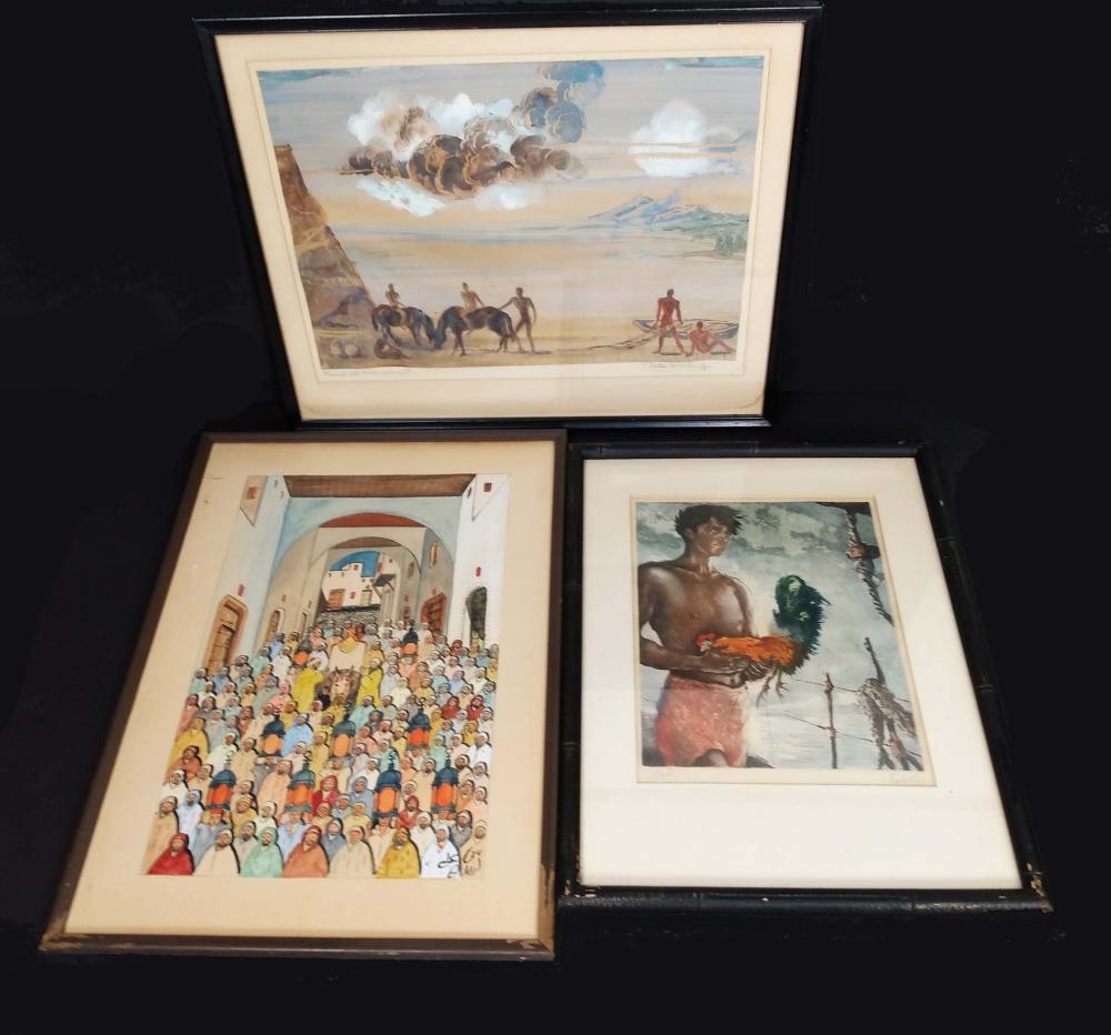 Appraisal: PORTER WOODRUFF AMERICAN TH CENTURY Figures with Horses on a