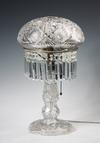 Appraisal: CUTGLASS BOUDOIR LAMP - Mushroom Dome Cut Glass Electric Lamp