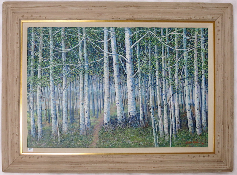 Appraisal: GEORGE GOH OIL ON CANVAS Singapore born Aspen forest Image