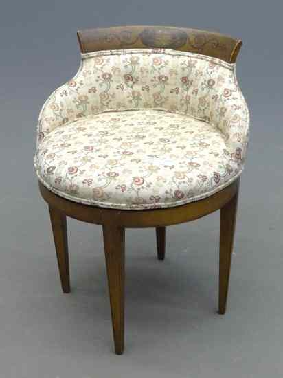 Appraisal: Vintage swivel chair with painted scene