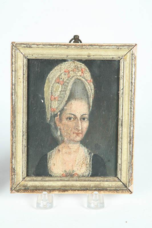 Appraisal: OIL ON BOARD Portrait on wooden board of a woman