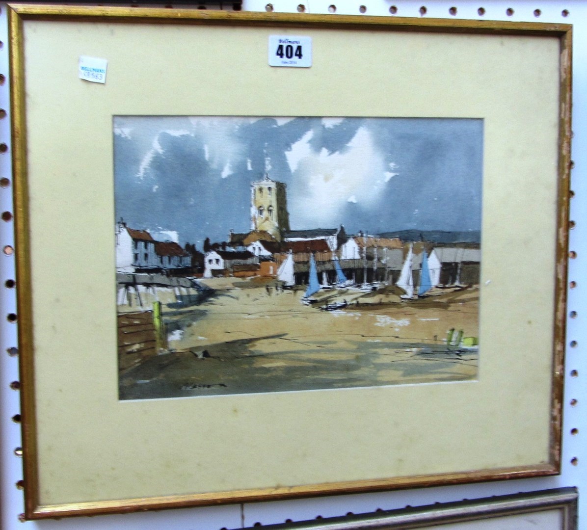 Appraisal: Edward Wesson - Shoreham Sussex watercolour and pen and ink