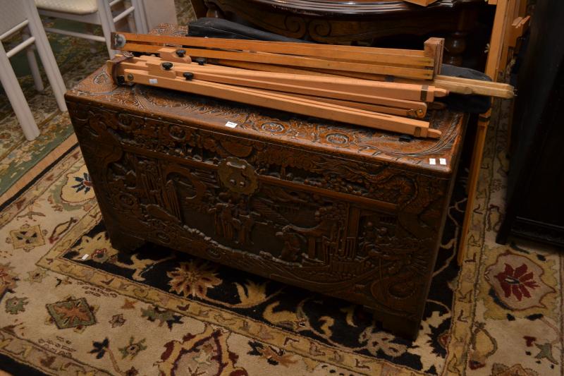 Appraisal: A LARGE CAMPHORWOOD CHEST A LARGE CAMPHORWOOD CHEST