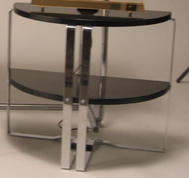 Appraisal: HOWELL MODERN METAL FURNITURE ILLINOIS Two-tier black laminate console table