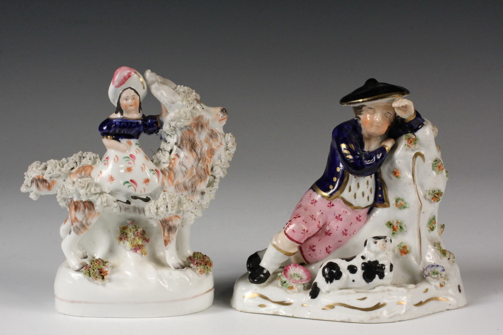 Appraisal: SMALL ENGLISH PORCELAIN FIGURINES - Staffordshire Princess of Wales riding