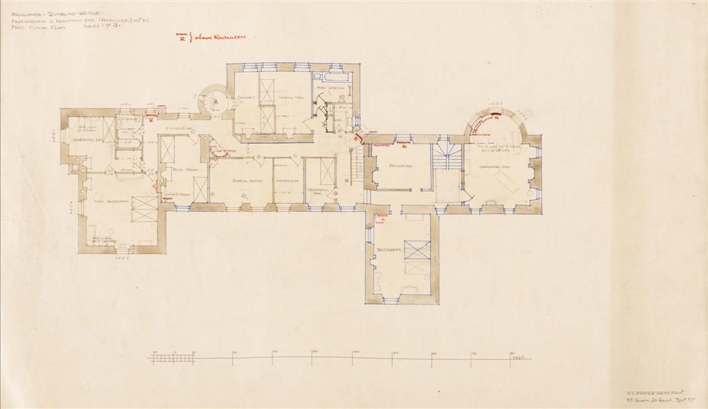 Appraisal: SIR ROBERT LORIMER - OTHERS TWELVE ARCHITECTURAL PLANS FOR 'BRIGLANDS'