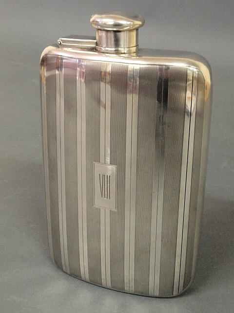 Appraisal: Tiffany Co sterling silver one-pint flask monogrammed VLH h