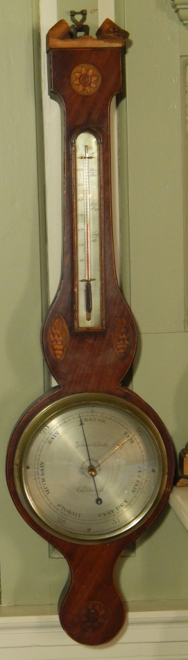 Appraisal: A mid thC mahogany wheel barometer by Zenoni and Dutti