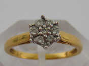 Appraisal: An carat gold and diamond daisy cluster ring the cluster