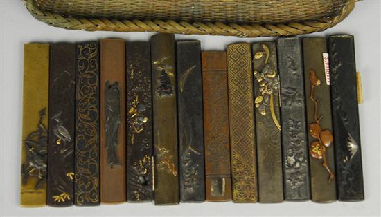 Appraisal: COLLECTION OF THIRTEEN MIXED METAL JAPANESE KOZUKA together with a