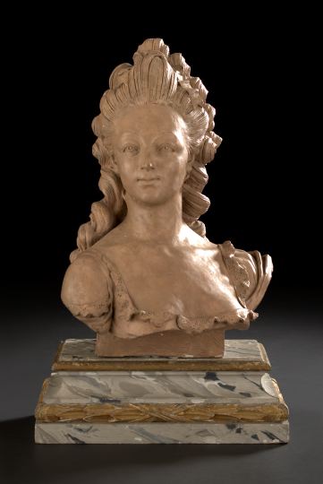 Appraisal: French Terra Cotta-Painted Plaster Bust of Marie-Therese Princesse de Lamballe