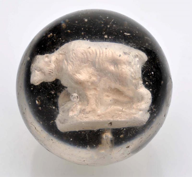 Appraisal: Outstanding Bear Sulphide Marble Great figure of a bear on