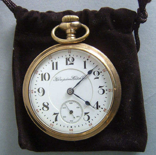 Appraisal: Hampden -jewel gold filled pocket watch signed Dueber Grand Canton