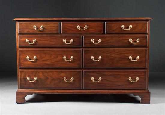 Appraisal: Henkel-Harris Federal style mahogany double dresser th century three short