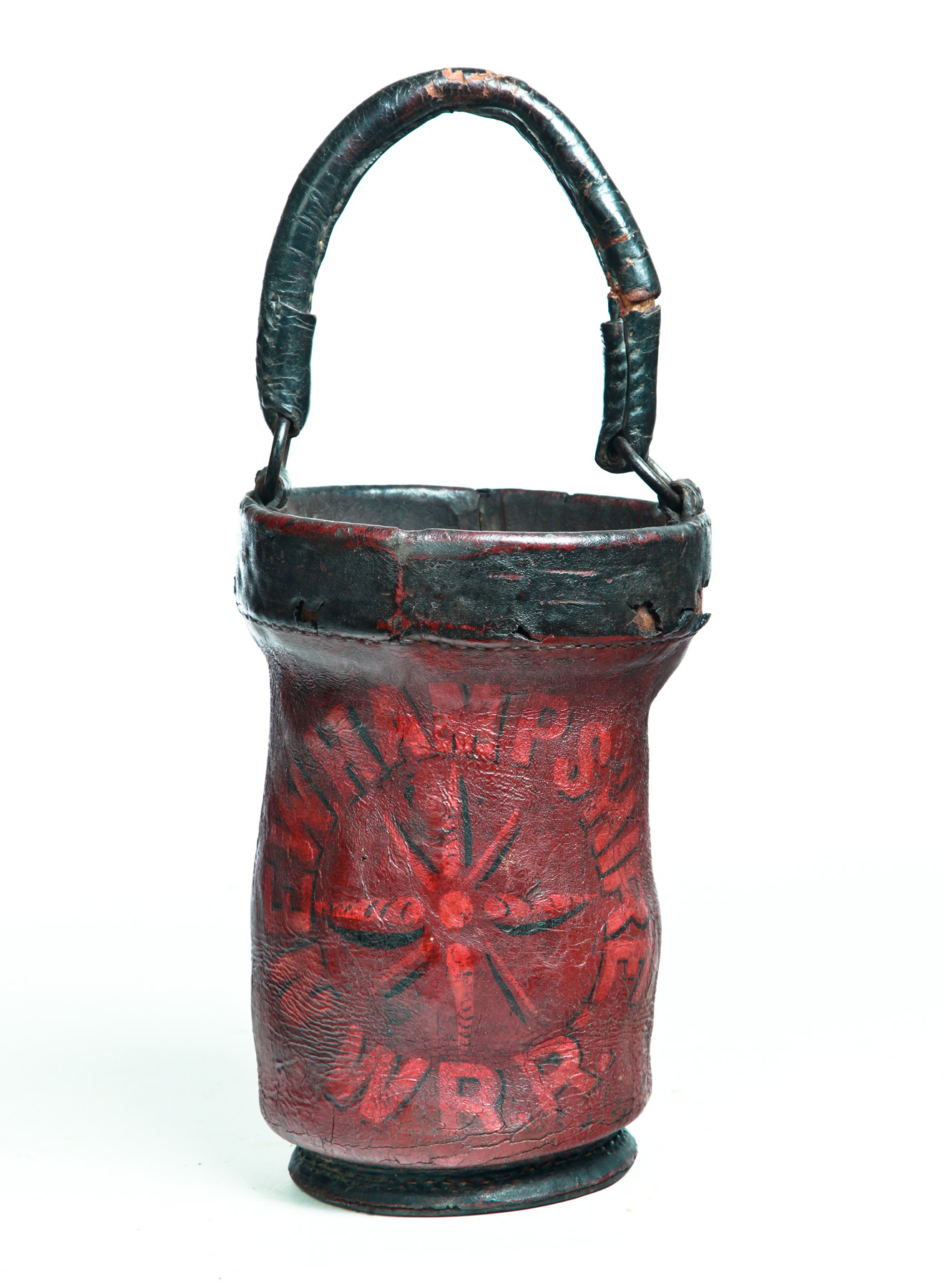 Appraisal: NEW HAMPSHIRE LEATHER FIRE BUCKET Early th century Original red