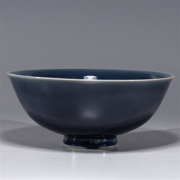 Appraisal: Chinese blue glazed porcelain bowl with mark to base overall