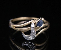 Appraisal: Ladies' Sapphire Diamond Ring A k yellow gold ring set