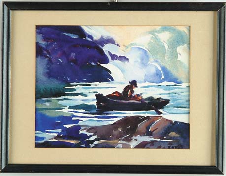 Appraisal: GEORGE PEARSE ENNIS American - MAINE COASTAL SCENE WITH ROWBOAT