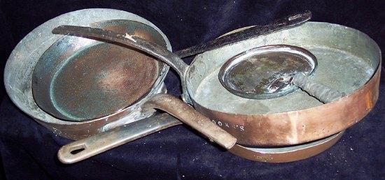 Appraisal: A copper saucepan of circular form engraved D W L